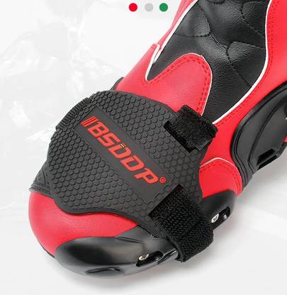 SRPHERE Black Motorcycle Shoes Protective Motorbike Gear Shifter Men Shoe Leatherette BLACK Boots Shoe Cover, Flat Shoe Cover, High Ankle Shoe Cover, Toes Shoe Cover