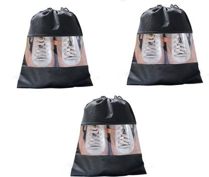 pinkparifashion Large Travel Shoe Bag, Portable Drawstring Shoes Storage Bags Plastic Multi Color Boots Shoe Cover, Flat Shoe Cover, Toes Shoe Cover