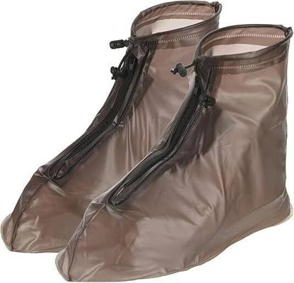Widerange Rain Boots Reusable Waterproof Shoe Cover Mid-Calf Motorcycle Protective Covers Silicone Coffee Boots Shoe Cover, Flat Shoe Cover, Toes Shoe Cover