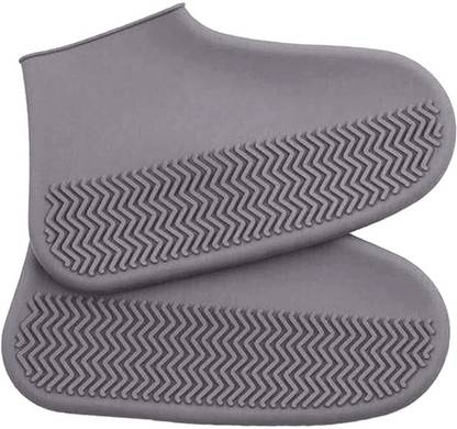 SIDGO Durable Shoe Cover Waterproof, Reusable Rain Shoe Cover with Slip Resistant Sole Silicone GREY Boots Shoe Cover, High Ankle Shoe Cover, Toes Shoe Cover