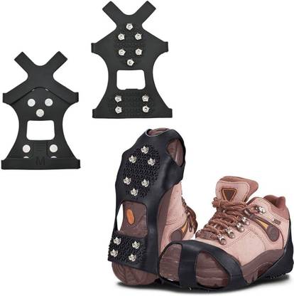 PALAY Spikes Crampons, Ice Cleats for Shoes and Boots, Upgraded Version Stainless Silicone Heel Accessories Sports Shoe Insole