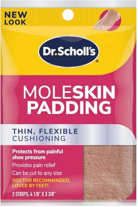 Dr. Scholl's Moleskin 4 1/8 Inch X 3 3/8 Inch Padding, 3 Count Fabric Heel Accessories Regular Shoe Insole