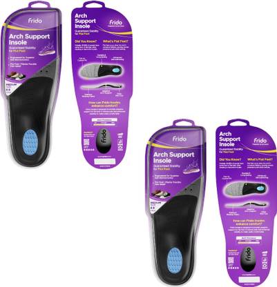 Frido Semi Rigid Arch Support Insole for Flat Feet | Medium (6 to 8 UK), Pack of 2 Gel Arch Sports Shoe Insole