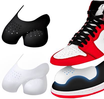 HASTHIP 2 Pairs Shoe Crease Protector TPR Anti-Wrinkle Anti Crease Guard Shoe Silicone Toe Regular Shoe Insole