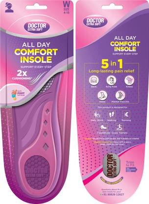 DOCTOR EXTRA SOFT Silicone, Gel Heel Orthotic, Regular, Sports Shoe Insole