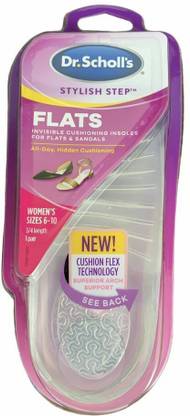 Dr. Scholl s Cushioning Insoles for Flats and Sandals Comfort in Flats Boots (Women's 6-10) Silicone 3/4 length Regular Shoe Insole