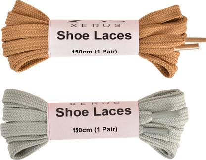XERUS Flat Camel Tan Light Grey Shoelace for sneakers canvas Shoe Lace