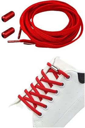 MOMISY No Tie Elastic Shoelaces, Semicircle Shoe Laces For Kids and Adult, Sneakers Shoelace Locks Laces Shoe Strings, Red Shoe Lace