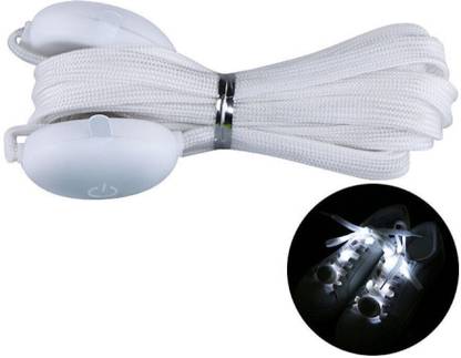 Augen LED Shoelaces Visibility Soft Nylon LightUp with 3 Modes for Disco Party (White) Shoe Lace