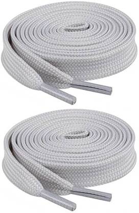SHOESHINE Flat shoelace Hollow Thick (120cm) for casual shoes 2 Pair Light Grey Shoe Lace