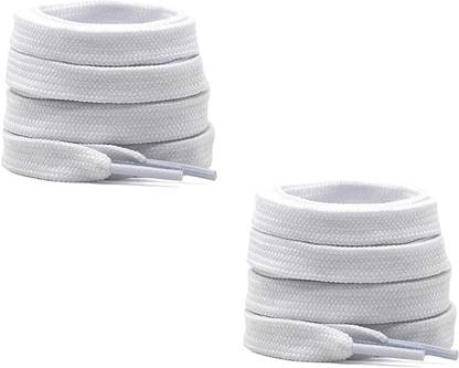 SHOESHINE Flat shoelace Hollow Thick (120cm) for casual shoes 2 Pair White Shoe Lace