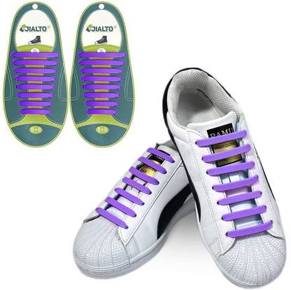 JIALTO No tie Shoe Laces Adults Stretch Silicone Elastic Laces No Tie Tireless Purpal Shoe Lace