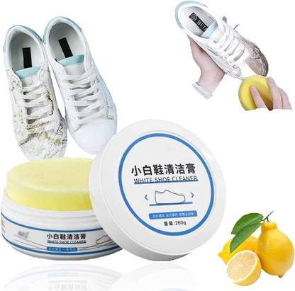 KNOCKNEW White Shoes Sneaker Whitening Cleansing Cream,Stain Remover Cream Sponge Kit K71 Leather Shoe Cleaner