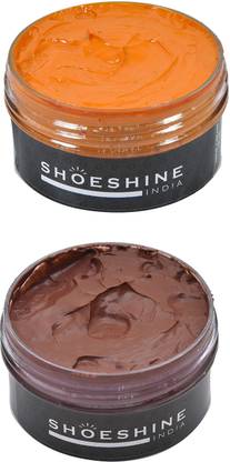 SHOESHINE TAN & Brown shoe cream for all Smooth Leather 50ml Leather, Synthetic Leather Shoe Cream