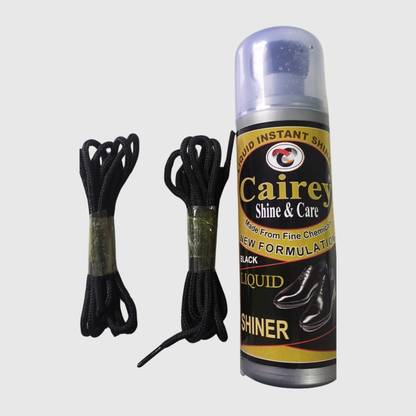 CAIREY 1 Liquid Shiner with 2 Shoe Laces Combo Leather Shoe Liquid Polish