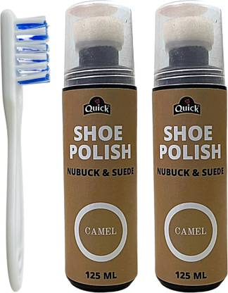 Quick Nubuck Suede Nubuck and Suede Shoe Polish | Color - Camel | Pack 2 x 125 ML | Nubuck, Suede Shoe Renovator