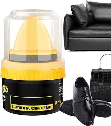 YIQELU Shoe Cream with Sponge Applicator, Protects Leather from Scuffs and Scratches Leather Shoe Cream