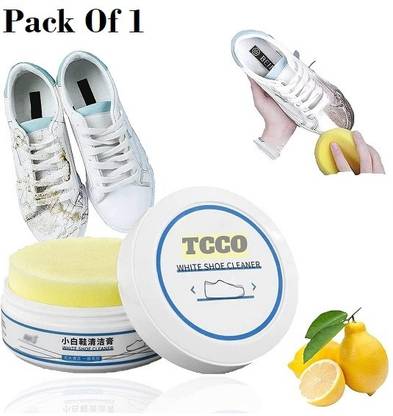 FlyTouch 1 Pc -White Shoe Cleaning Cream,For Shoe,Re-Color & Polish Smooth Leather Shoes Canvas, Leather, Nubuck, Patent Leather, Sports, Suede, Synthetic Leather, Velour Shoe Cream