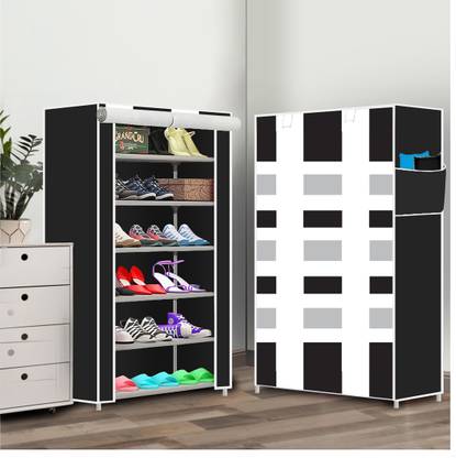 Chalia 6 Shelf Foldable Collapsible ShoeRack Plastic Collapsible Shoe Stand