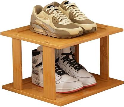 AshandRoh Bamboo Vertical Shoe Rack for Entryway,Narrow Shoe Rack Stackable Bamboo Shoe Stand