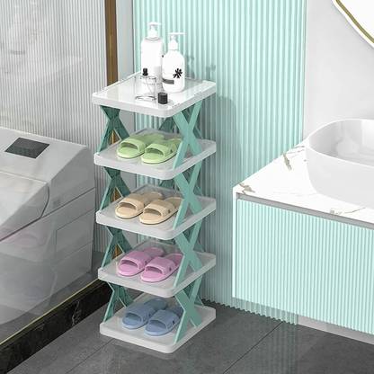 divinezon 4 Layer Shoes Rack Adjustable Plastic Shoe Stand
