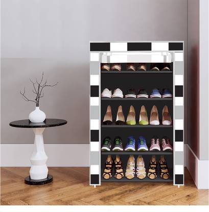 QURACK 5 Shelf Foldable Collapsible ShoeRack Plastic Shoe Stand