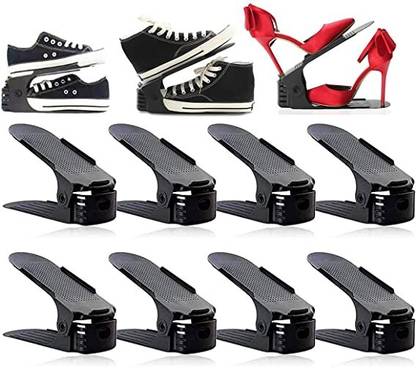 HARISWARUP Space Saver Shoe Stackers for a Pair of Shoes,Adjustable Double Layer Stack Shoe Rack. Plastic Shoe Stand