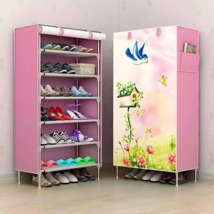 SAIWAY Printed Metal, Plastic Collapsible Shoe Stand