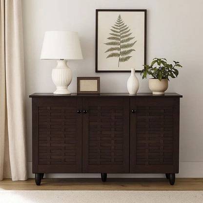 Nilkamal Kaira 3 Door Shoe Rack|Closed Storage Organizer for Entryway, Hallway Engineered Wood Shoe Rack