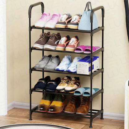 lukzer 5-Tier Metal Plastic Shoe Rack (MSR-005) Metal, Plastic Shoe Stand