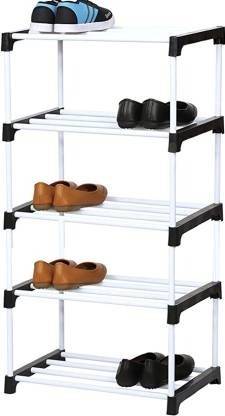 Plexus enterprises Black 5 Shoe Rack Metal Metal Shoe Rack