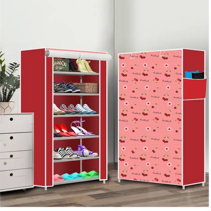 Chalia 6 Shelf Foldable Collapsible ShoeRack Plastic Collapsible Shoe Stand