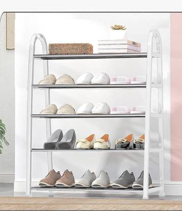 lukzer A Shape 5 Layer Shoe Rack Foldable Open Shelf Storage Holder Organizer Stand Metal, Plastic Shoe Rack