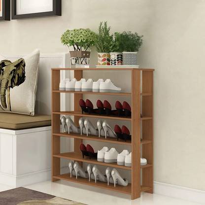lukzer Lukzer 5 Layer Engineered Wood Shoe Rack Multipurpose Storage Stand (80x70x27cm) Engineered Wood Shoe Rack