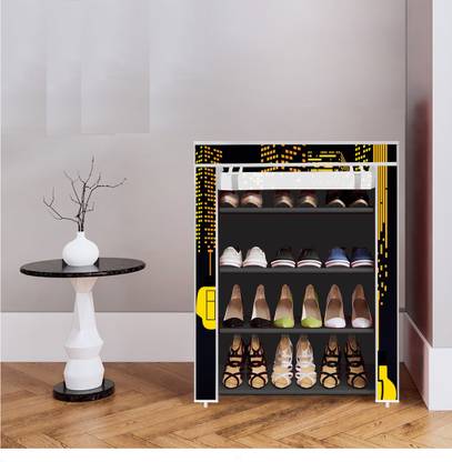 Chalia 4 Shelf Foldable Collapsible ShoeRack Plastic Collapsible Shoe Stand