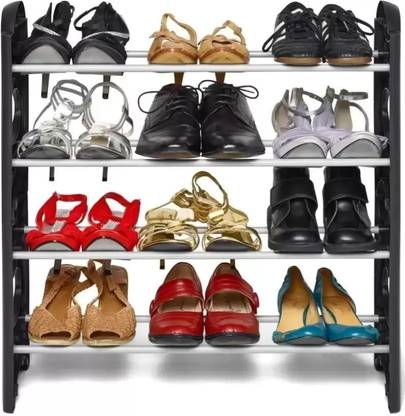 Technia 12 Pair Foldable Matte Finish Durable Shoe Rack Stand Multipurpose Plastic Shoe Stand