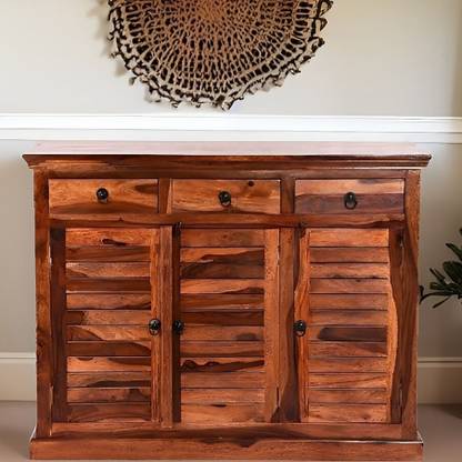 Shagun Arts Solid Sheesham Wood Shoe Rack With Door & Drawer Storage For Multipurpose || Solid Wood Shoe Rack