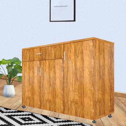 SPECIALITY PANELS 3 Door with Drawer Storage Unit with Termite Resistance Free Installation Engineered Wood Shoe Rack