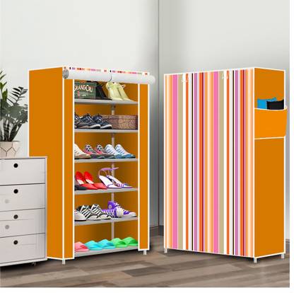 QURACK 6 Shelf Foldable Collapsible ShoeRack Plastic Collapsible Shoe Stand