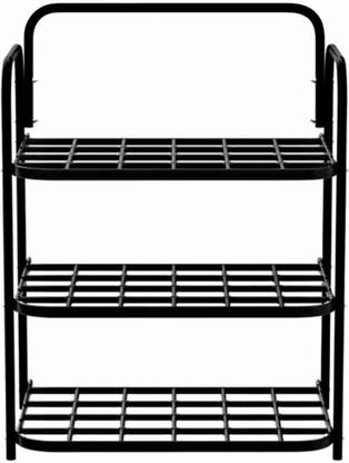 The Haridham Enterprise Collapsible Shoes Rack 3 Layer Plastic, Metal Collapsible Shoe Stand