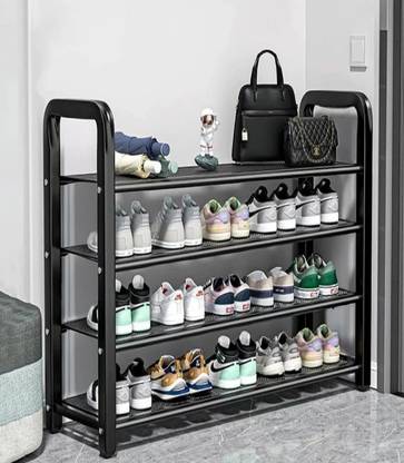 MEVIGO High Density 4-Tier Iron Shoe Organizer Rack | Heavy Duty Shoe Cabinet | Metal Collapsible Shoe Stand