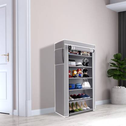 Flipkart Perfect Homes 6 Layers With Cover Plastic Collapsible Shoe Stand