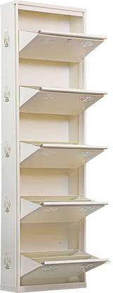shandar steel 5 Door 20 Inches Wide Double Decker Wall Mounted With Central Locking System Metal Shoe Rack