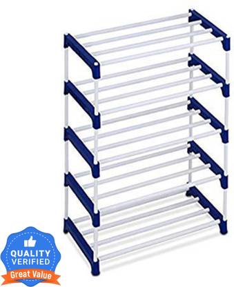 BRANTOX Shoe Rack Stand Plastic Blue 5 Step Plastic Shoe Stand