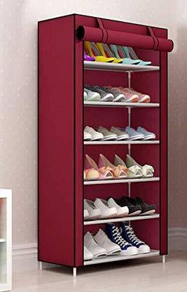 Shubh Dispo Care Portable Folding Shoes Rack 6 Tiers Plastic Shoe Stand