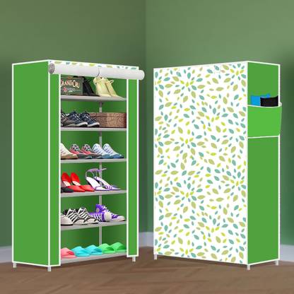 MEZIRE Collapsible Shoe Rack – Plastic 6 Tier Foldable Organizer for Home & Entry Use Plastic Collapsible Shoe Stand