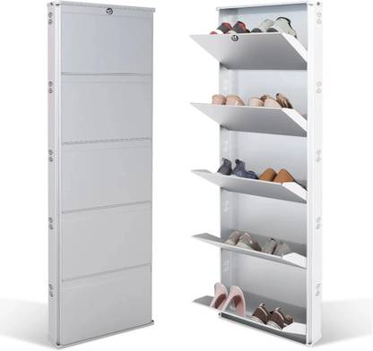 Jaimini Wall Mounted Metal Shoe Stand | Elegant Shoe Organizer | Metal Shoe Rack