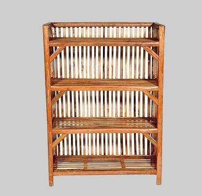 RAINBOW Wood, Bamboo,Cane shoe rack Utility Rack, Bookshelf for office, multipurpose use Engineered Wood Collapsible Shoe Stand