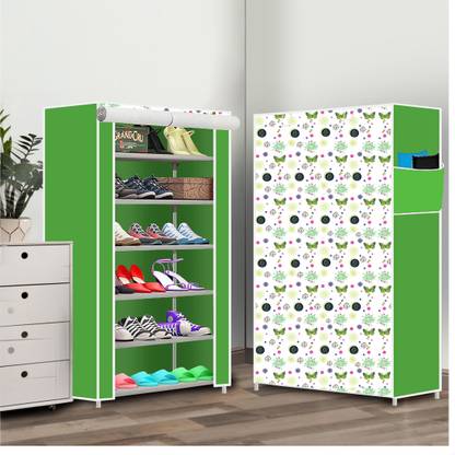 Chalia 6 Shelf Foldable Collapsible ShoeRack Plastic Collapsible Shoe Stand