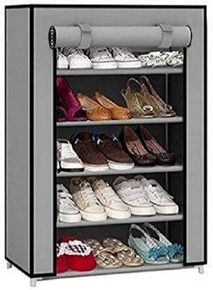 RAXON WORLD 5 Layer/Shelf Plastic Collapsible Shoe Rack Plastic Collapsible Shoe Stand